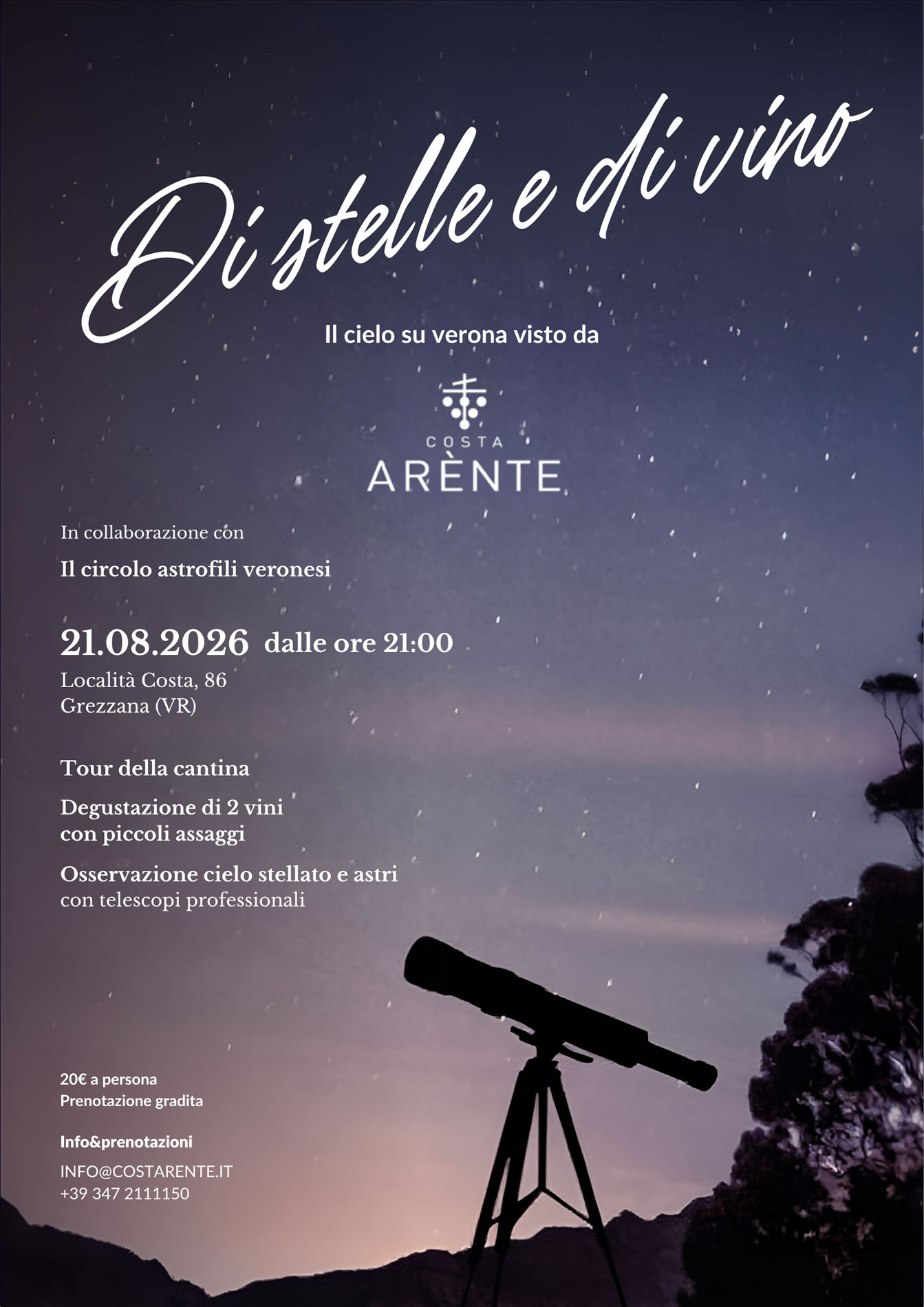 DISTELLE E DI VINO – Costa Arènte