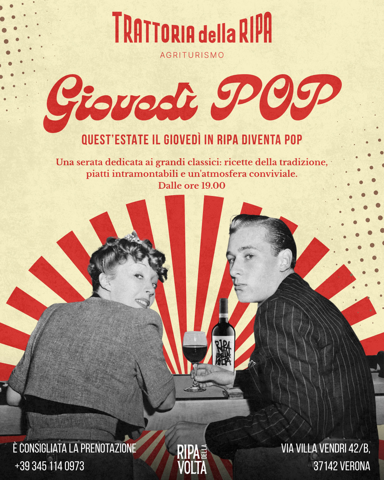 GIOVEDÌ POP – Trattoria della Ripa